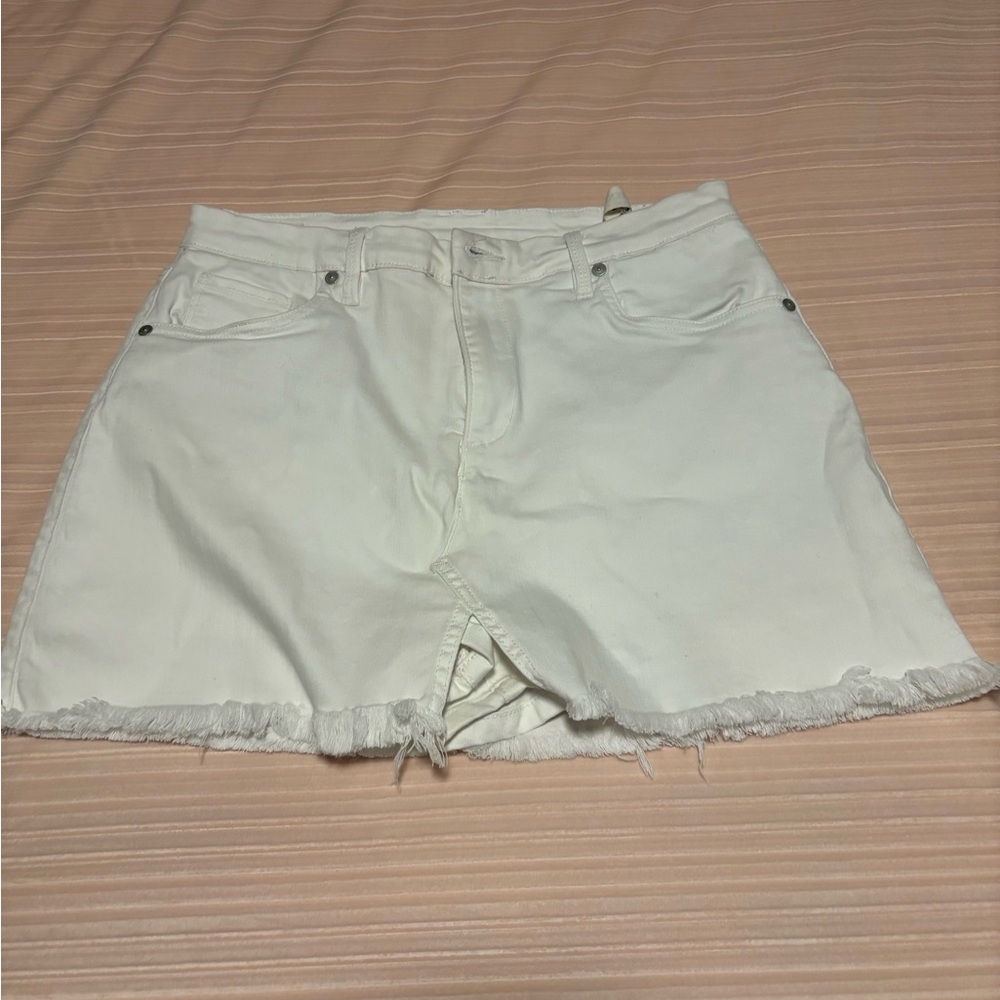 Frame Denim White Frayed Hem Skirt Skort, Size 30